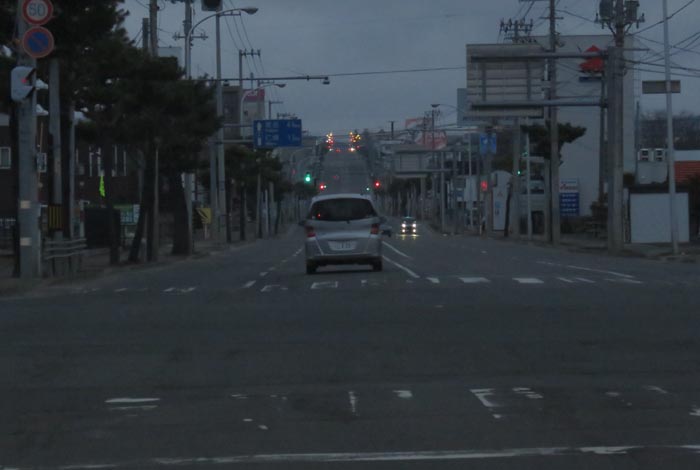 webnews今朝の北見/交差点から奥は常呂方面