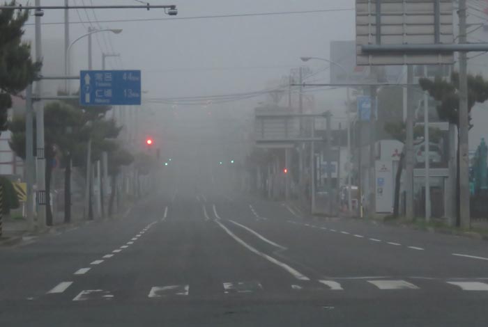 webnews今朝の北見/交差点から奥は常呂方面
