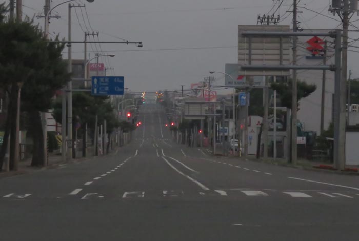 webnews今朝の北見/交差点から奥は常呂方面