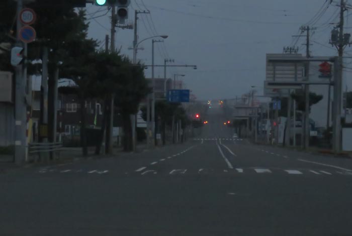 webnews今朝の北見/交差点から奥は常呂方面