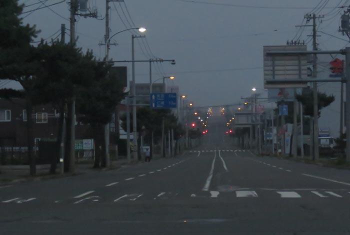 webnews今朝の北見/交差点から奥は常呂方面