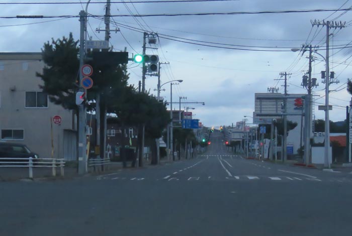 webnews今朝の北見/交差点から奥は常呂方面