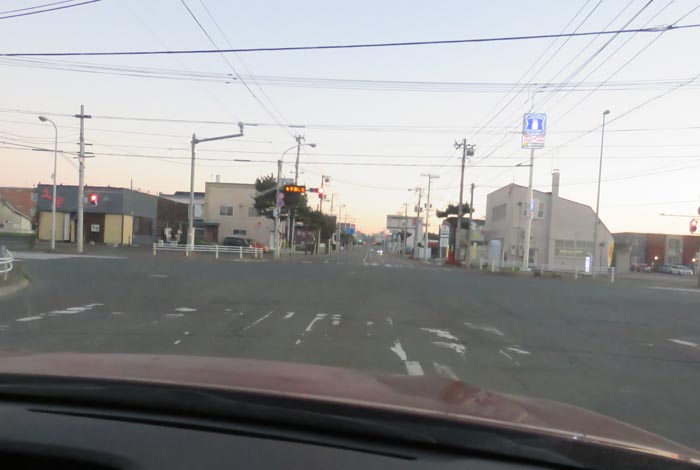 webnews今朝の北見/交差点から奥は常呂方面