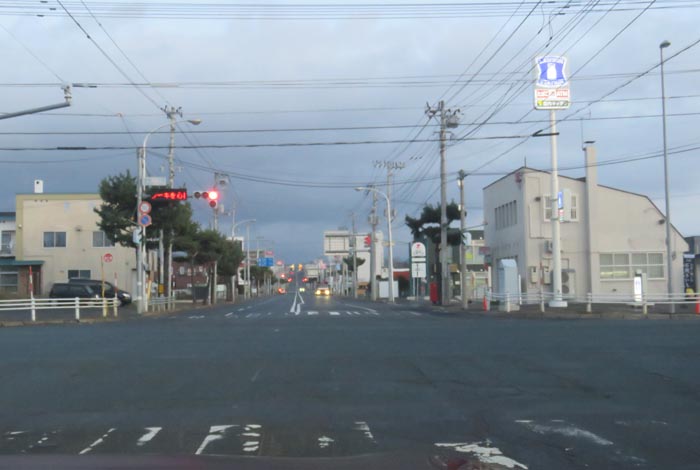 webnews今朝の北見/交差点から奥は常呂方面