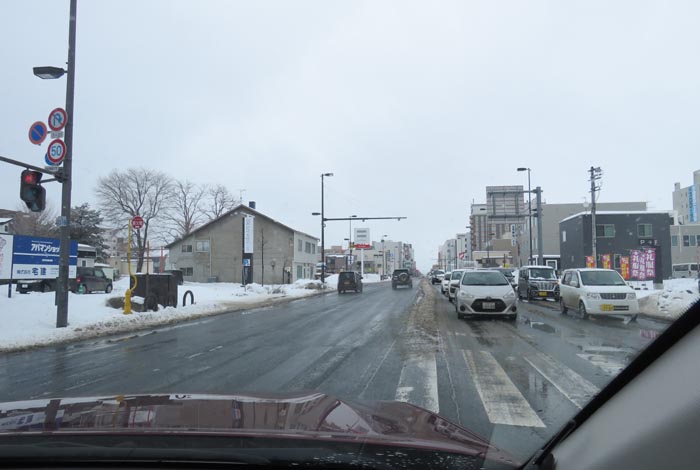 webnews今朝の北見/五差路から北見駅方向