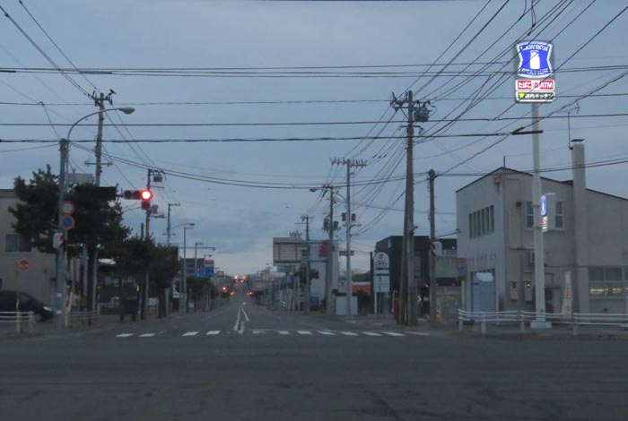 webnews今朝の北見/交差点から奥は常呂方面