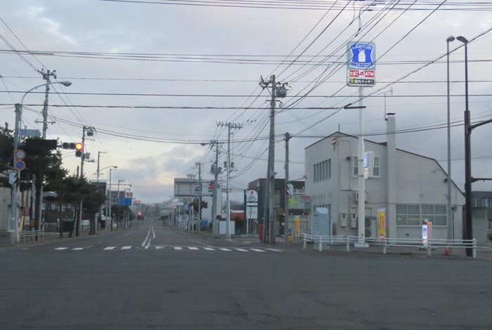 webnews今朝の北見/交差点から奥は常呂方面
