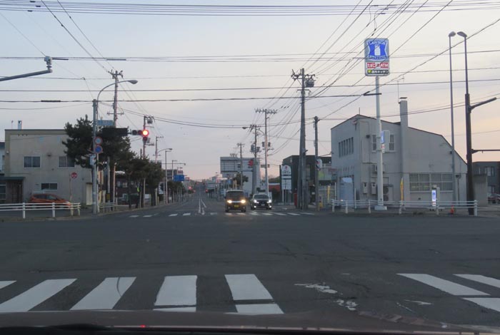 webnews今朝の北見/交差点から奥は常呂方面