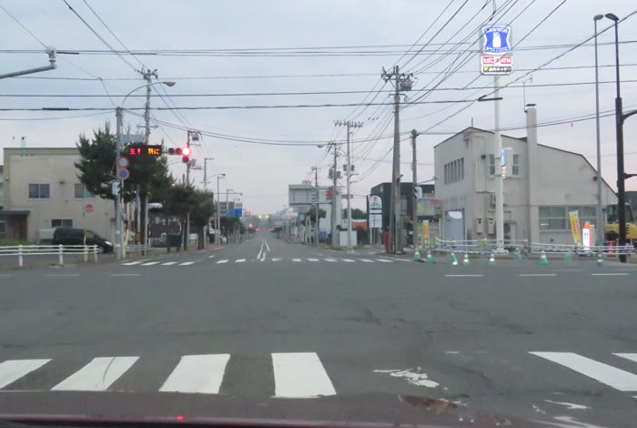 webnews今朝の北見/交差点から奥は常呂方面