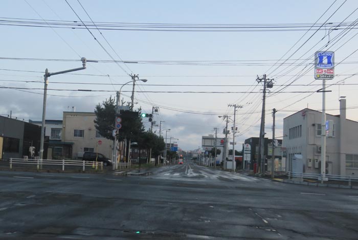 webnews今朝の北見/交差点から奥は常呂方面