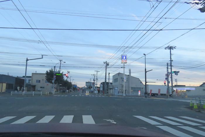 webnews今朝の北見/交差点から奥は常呂方面