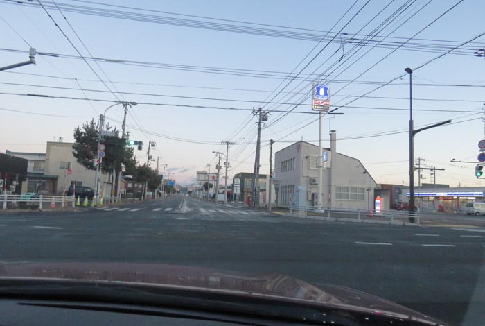 webnews今朝の北見/交差点から奥は常呂方面