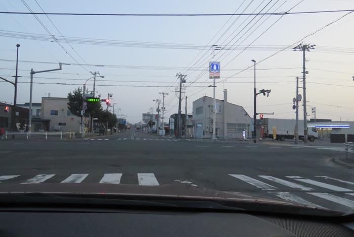 webnews今朝の北見/交差点から奥は常呂方面