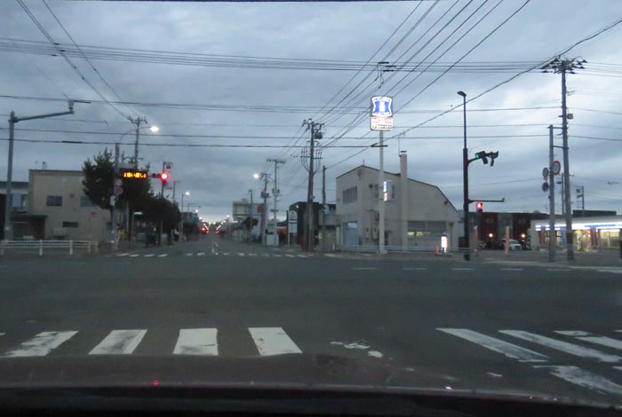 webnews今朝の北見/交差点から奥は常呂方面