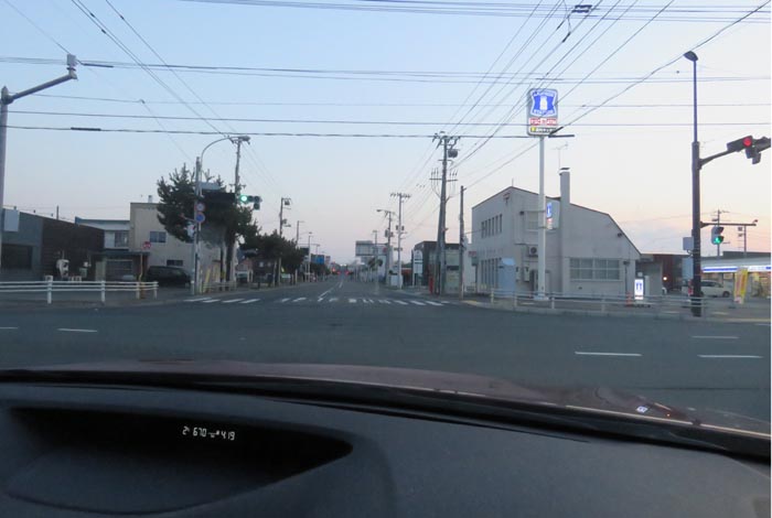 webnews今朝の北見/交差点から奥は常呂方面