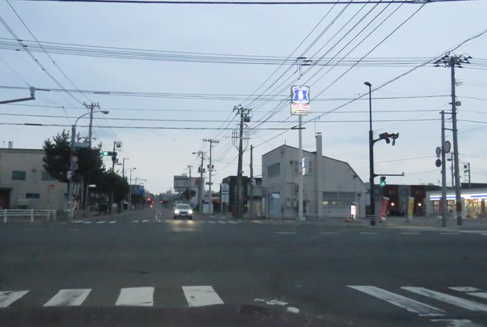webnews今朝の北見/交差点から奥は常呂方面