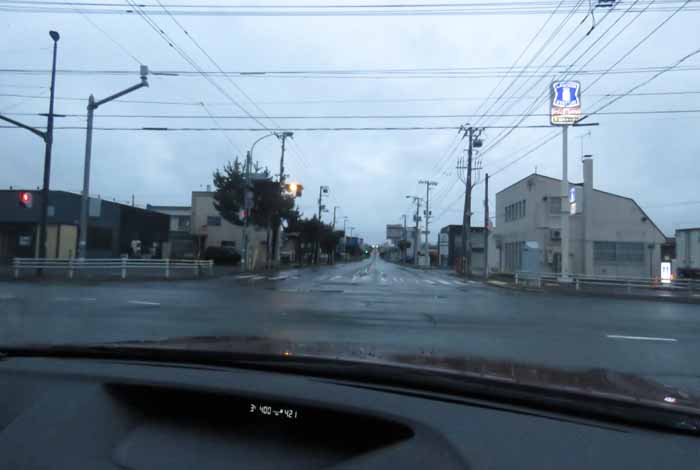 webnews今朝の北見/交差点から奥は常呂方面