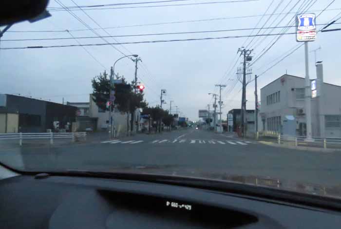 webnews今朝の北見/交差点から奥は常呂方面
