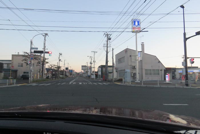 webnews今朝の北見/交差点から奥は常呂方面