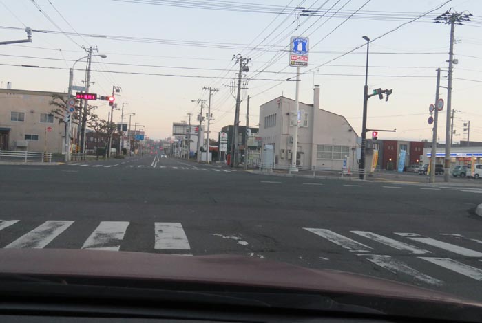 webnews今朝の北見/交差点から奥は常呂方面