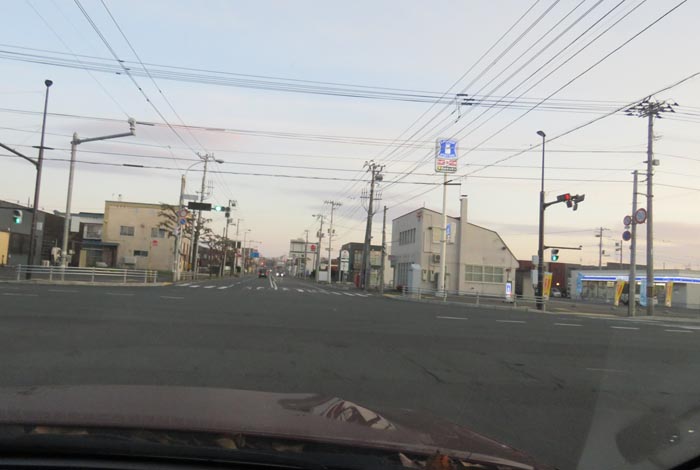 webnews今朝の北見/交差点から奥は常呂方面