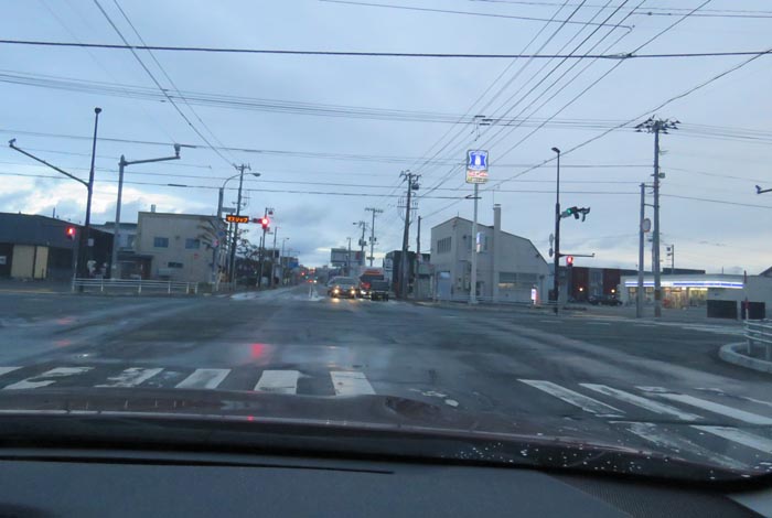 webnews今朝の北見/交差点から奥は常呂方面