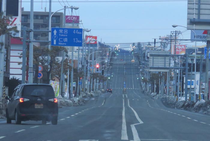 webnews今朝の北見/交差点から奥は常呂方面