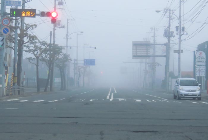 webnews今朝の北見/交差点から奥は常呂方面