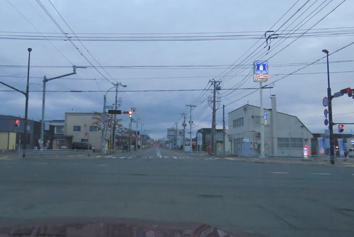 webnews今朝の北見/交差点から奥は常呂方面