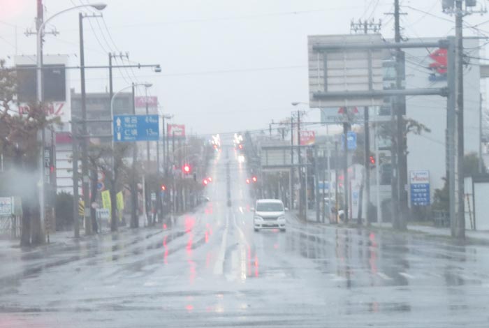 webnews今朝の北見/交差点から奥は常呂方面