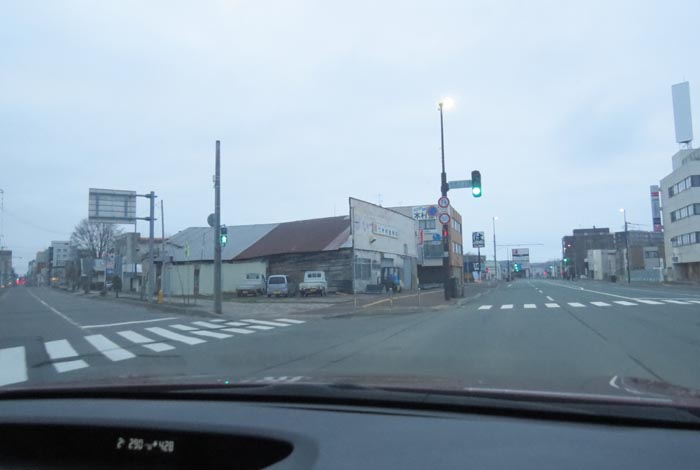 webnews今朝の北見/交差点から北4条通り側のパレスビル方向