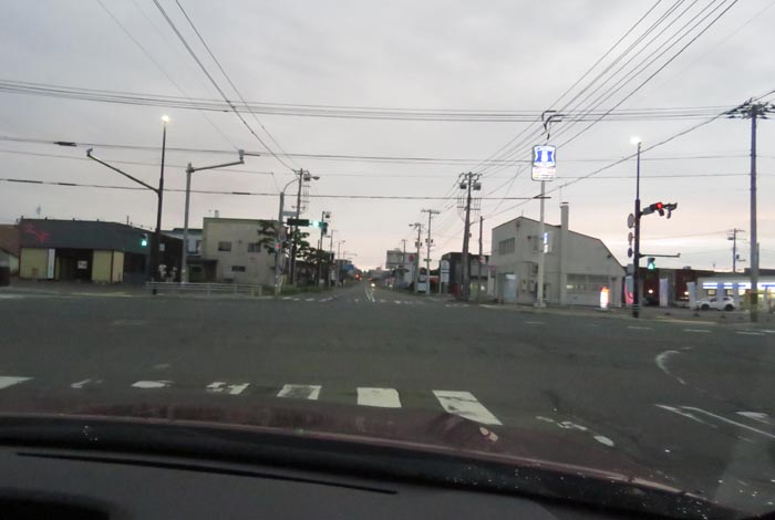 webnews今朝の北見/交差点から奥は常呂方面