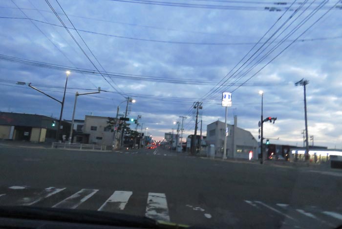 webnews今朝の北見/交差点から奥は常呂方面