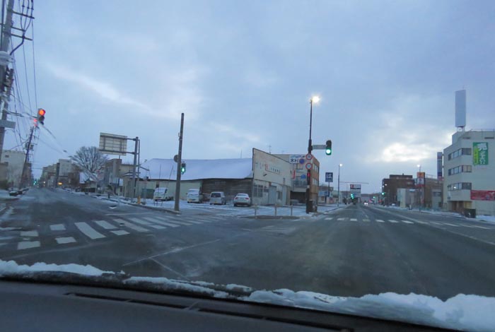webnews今朝の北見/交差点から北4条通り側のパレスビル方向