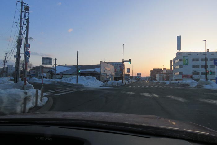 webnews今朝の北見/交差点から北4条通り側のパレスビル方向