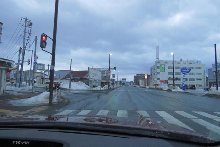 webnews今朝の北見/交差点から北4条通り側のパレスビル方向