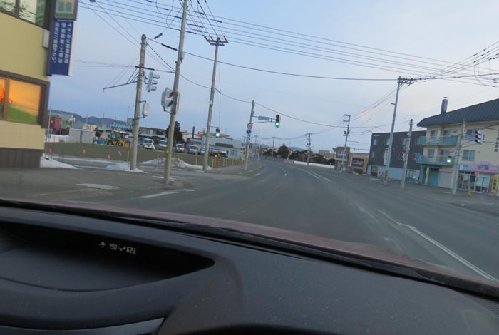 webnews今朝の北見/無加川橋を渡り南大通り交差点方向