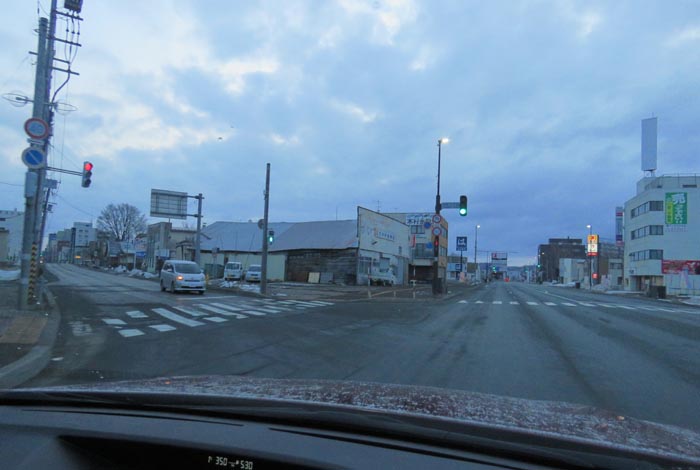 webnews今朝の北見/交差点から北4条通り側のパレスビル方向